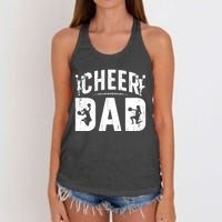 Cheer Dad Cheerleading Dad Of A Cheerleader Father Women's Knotted Racerback Tank