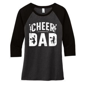 Cheer Dad Cheerleading Dad Of A Cheerleader Father Women's Tri-Blend 3/4-Sleeve Raglan Shirt