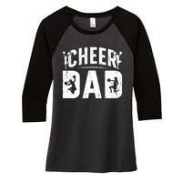 Cheer Dad Cheerleading Dad Of A Cheerleader Father Women's Tri-Blend 3/4-Sleeve Raglan Shirt