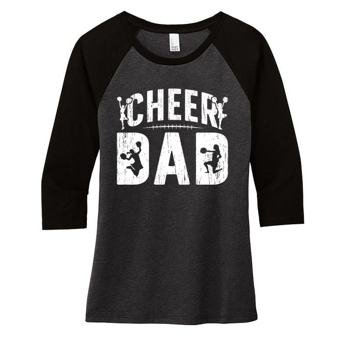 Cheer Dad Cheerleading Dad Of A Cheerleader Father Women's Tri-Blend 3/4-Sleeve Raglan Shirt