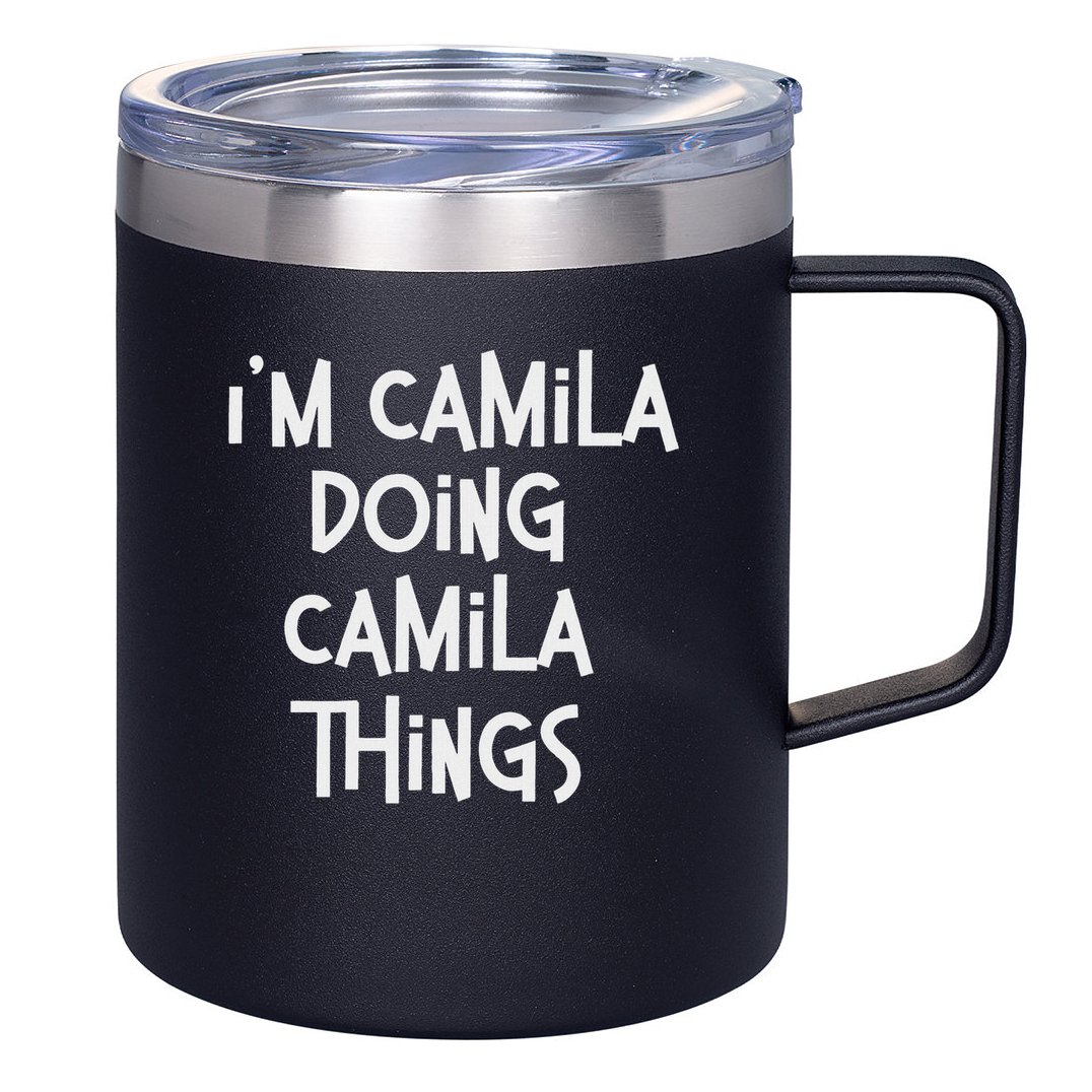 Camila Doing Camila Things Personalized Birthday 12oz Stainless Steel Coffee Mug