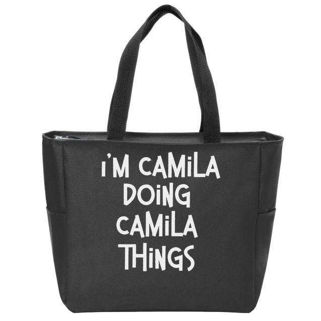 Camila Doing Camila Things Personalized Birthday Zip Tote Bag