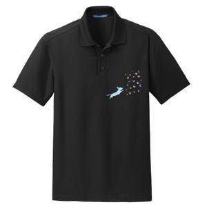 Cute Dachshund Chasing Butterflies Dry Zone Grid Polo