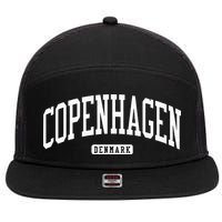 Copenhagen Denmark College University Style 7 Panel Mesh Trucker Snapback Hat
