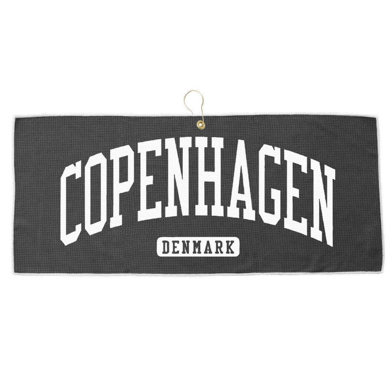 Copenhagen Denmark College University Style Large Microfiber Waffle Golf Towel