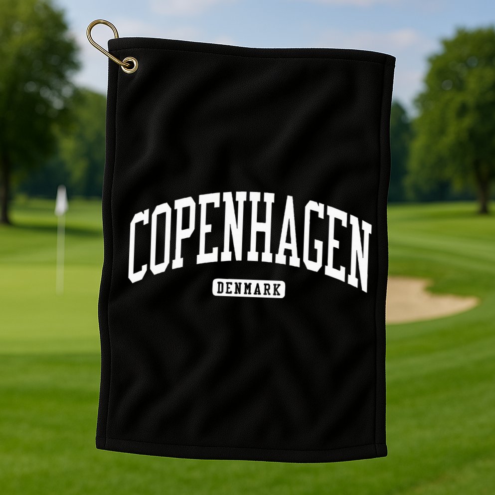 Copenhagen Denmark College University Style Golf Towel