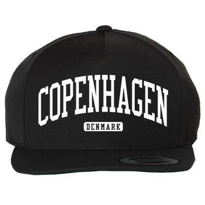 Copenhagen Denmark College University Style Wool Snapback Cap