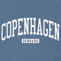 Copenhagen Denmark College University Style Garment-Dyed Sweatshirt