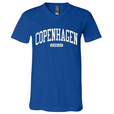 Copenhagen Denmark College University Style V-Neck T-Shirt
