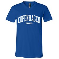 Copenhagen Denmark College University Style V-Neck T-Shirt
