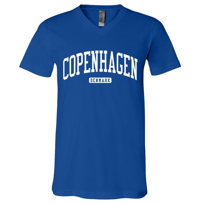 Copenhagen Denmark College University Style V-Neck T-Shirt