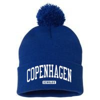 Copenhagen Denmark College University Style Pom Pom 12in Knit Beanie