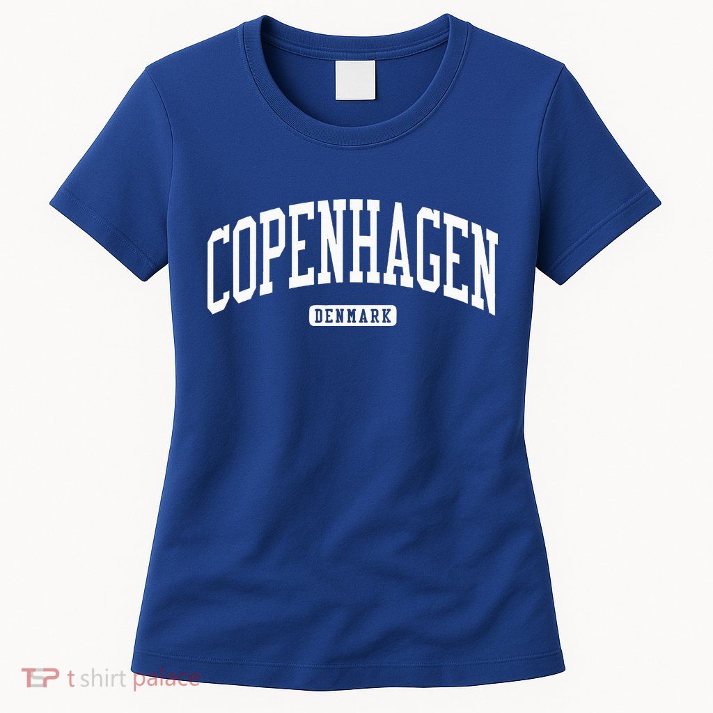 Copenhagen Denmark College University Style Womens T-Shirt