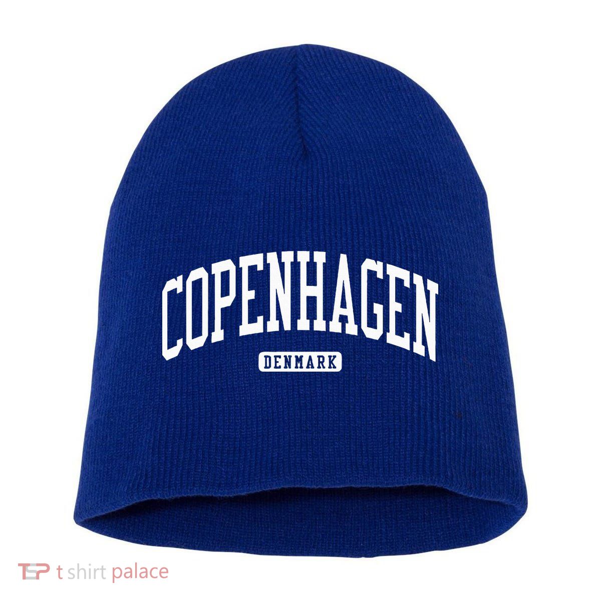 Copenhagen Denmark College University Style Short Acrylic Beanie