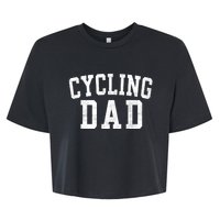 Cycling Dad Classic Bold Font FatherS Day Daddy Bella+Canvas Jersey Crop Tee