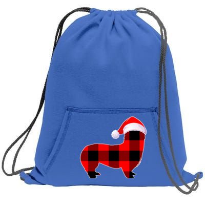 Corgi Dog Christmas Buffalo Plaid Funny Xmas Santa Hat Gift Sweatshirt Cinch Pack Bag