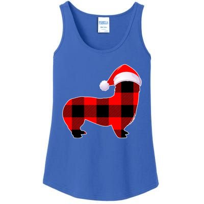 Corgi Dog Christmas Buffalo Plaid Funny Xmas Santa Hat Gift Ladies Essential Tank