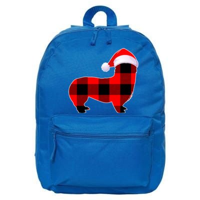 Corgi Dog Christmas Buffalo Plaid Funny Xmas Santa Hat Gift 16 in Basic Backpack