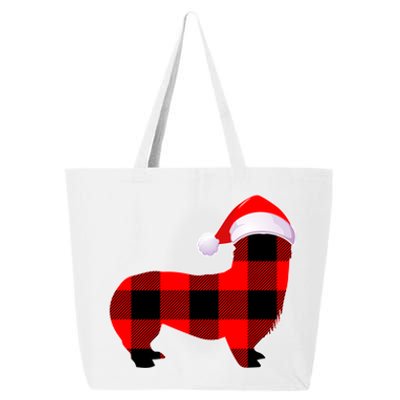 Corgi Dog Christmas Buffalo Plaid Funny Xmas Santa Hat Gift 25L Jumbo Tote