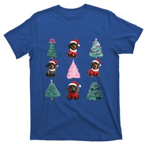 Cute Dachshund Christmas Tree Pattern Merry Xmas Dog Lover Cute Gift T-Shirt