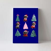 Cute Dachshund Christmas Tree Pattern Merry Xmas Dog Lover Cute Gift Canvas