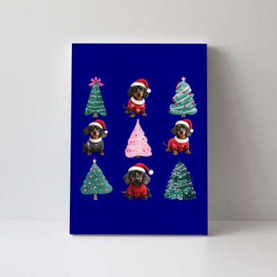 Cute Dachshund Christmas Tree Pattern Merry Xmas Dog Lover Cute Gift Canvas