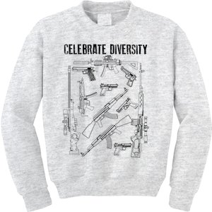 Celebrate Diversity | Cute Black Firearm Owners Funny Gift Kids Sweatshirt