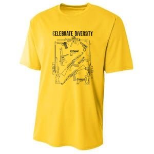 Celebrate Diversity | Cute Black Firearm Owners Funny Gift Youth Performance Sprint T-Shirt