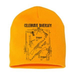 Celebrate Diversity | Cute Black Firearm Owners Funny Gift Short Acrylic Beanie