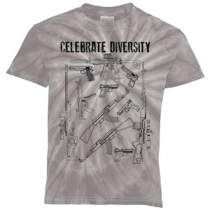 Celebrate Diversity | Cute Black Firearm Owners Funny Gift Kids Tie-Dye T-Shirt