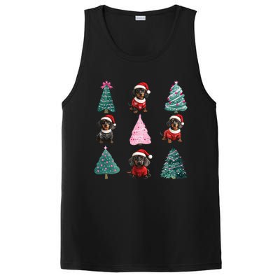 Cute Dachshund Christmas Tree Pattern Merry Xmas Dog Lover Gift PosiCharge Competitor Tank