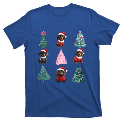 Cute Dachshund Christmas Tree Pattern Merry Xmas Dog Lover Gift T-Shirt