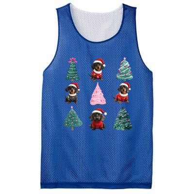 Cute Dachshund Christmas Tree Pattern Merry Xmas Dog Lover Gift Mesh Reversible Basketball Jersey Tank