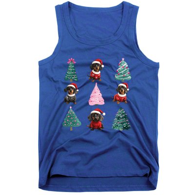 Cute Dachshund Christmas Tree Pattern Merry Xmas Dog Lover Gift Tank Top