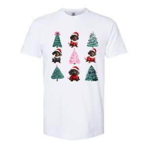 Cute Dachshund Christmas Tree Pattern Merry Xmas Dog Lover Gift Softstyle CVC T-Shirt