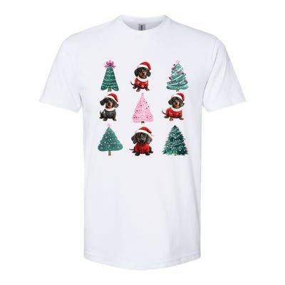 Cute Dachshund Christmas Tree Pattern Merry Xmas Dog Lover Gift Softstyle CVC T-Shirt