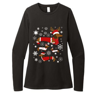 Cute Dachshund Christmas For Dog Lovers Gift Womens CVC Long Sleeve Shirt