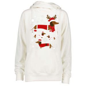 Cute Dachshund Christmas For Dog Lovers Gift Womens Funnel Neck Pullover Hood