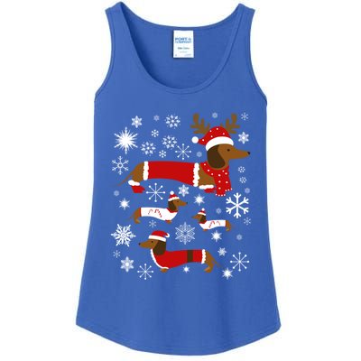 Cute Dachshund Christmas For Dog Lovers Gift Ladies Essential Tank