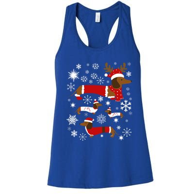 Cute Dachshund Christmas For Dog Lovers Gift Women's Racerback Tank