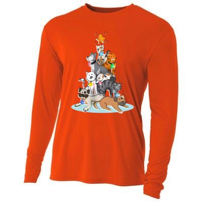 Cats Dogs Cat Dog Christmas Xmas Tree Cooling Performance Long Sleeve Crew