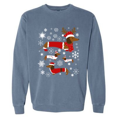 Cute Dachshund Christmas For Dog Lovers Gift Garment-Dyed Sweatshirt