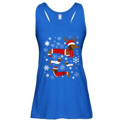 Cute Dachshund Christmas For Dog Lovers Gift Ladies Essential Flowy Tank