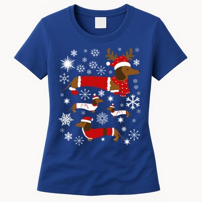 Cute Dachshund Christmas For Dog Lovers Gift Women's T-Shirt