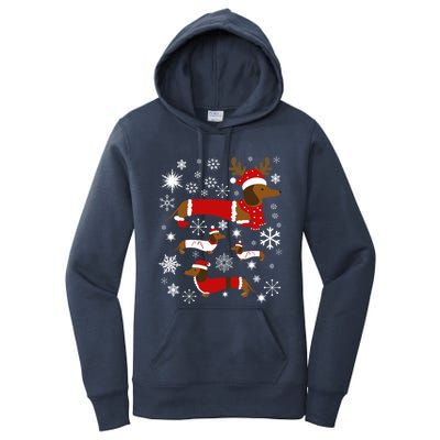 Cute Dachshund Christmas For Dog Lovers Gift Women's Pullover Hoodie