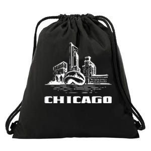 Chicago Downtown City Chicago Illinois Cloud Gate The Bean Drawstring Bag