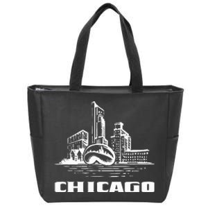 Chicago Downtown City Chicago Illinois Cloud Gate The Bean Zip Tote Bag