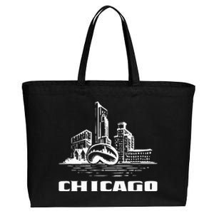 Chicago Downtown City Chicago Illinois Cloud Gate The Bean Cotton Canvas Jumbo Tote