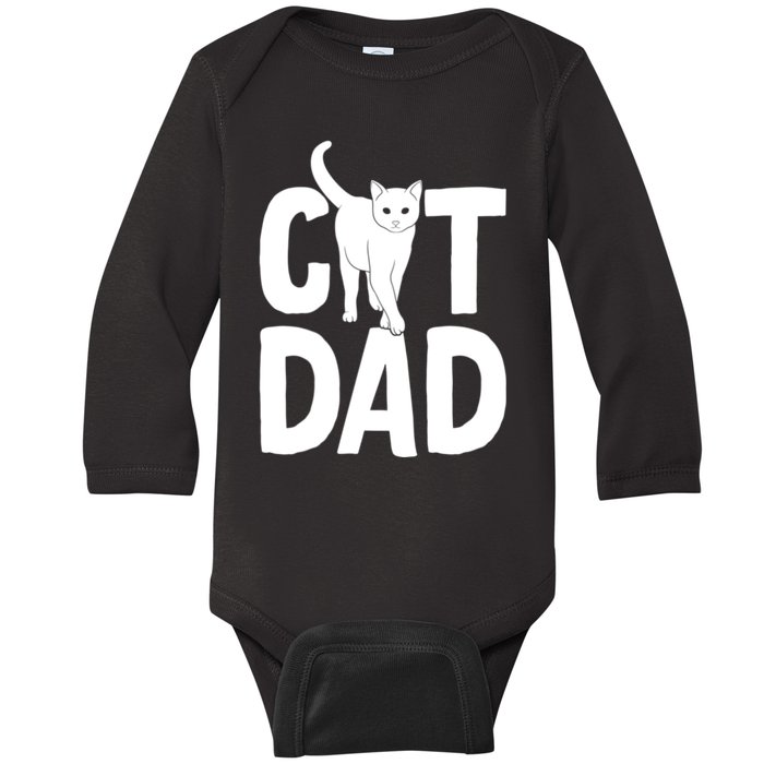 Cat Dad Baby Long Sleeve Bodysuit