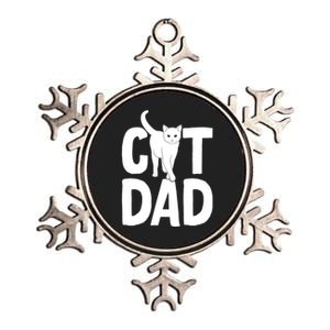 Cat Dad Metallic Star Ornament